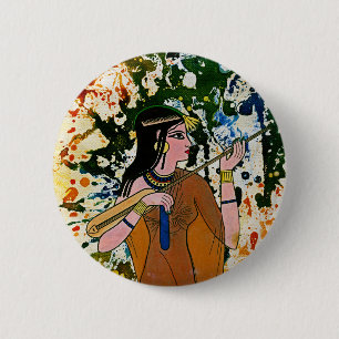 The Egyptian Enchantress by Michael Moffa 6 Cm Round Badge