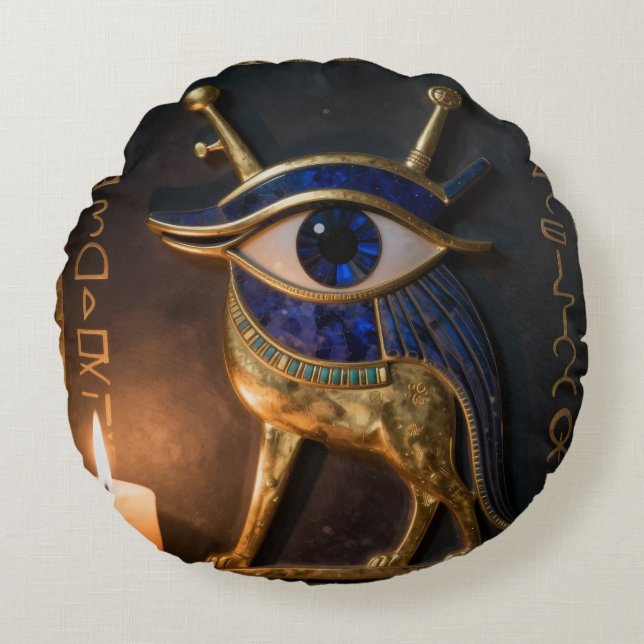 The Egyptian Eye 2 Round Cushion (Front)