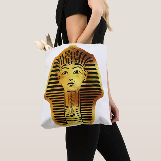 The Egyptian Golden Tutankhamun Mask Tote Bag (Close Up)