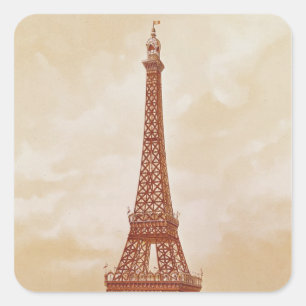 The Eiffel Tower, 1889 Square Sticker