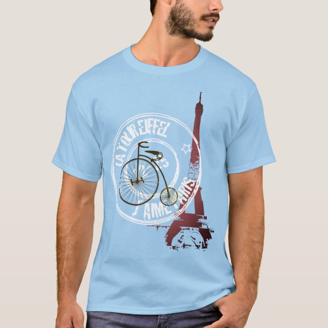 The Eiffel Tower and vintage bicycle T-Shirt (Front)