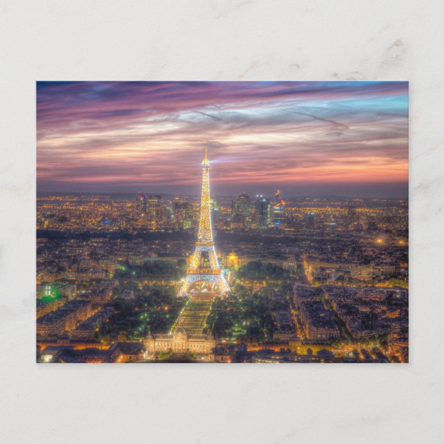 The Eiffel Tower at night, Paris France Postcard (Front)