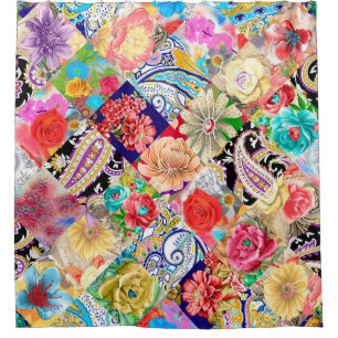 The Eiffel tower in Paris. Bright and vivid abstra Shower Curtain