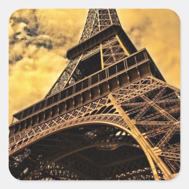 The Eiffel tower in Paris France Square Sticker (Front)