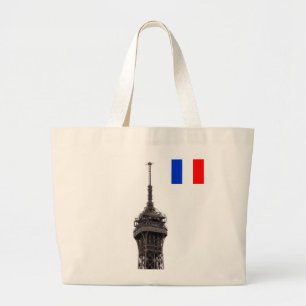 The Eiffel Tower Paris France Large Tote Bag
