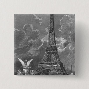 The Eiffel Tower  Universal Exhibition 15 Cm Square Badge