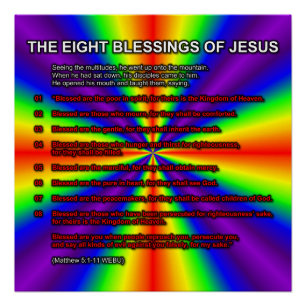 The Eight Blessings Of Jesus Poster