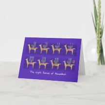 The Eight Llamas of Hanukkah Folded Greeting Card
