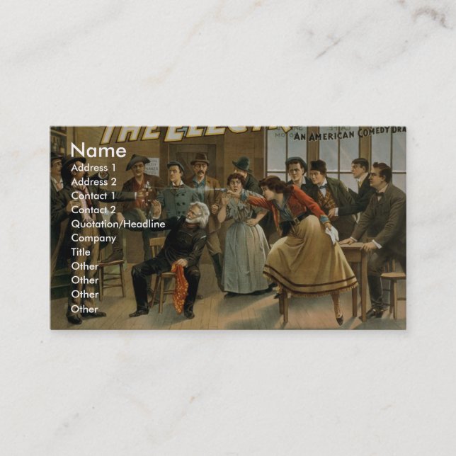 The Electrician, 'I Said He did not want a Drink' Business Card (Front)