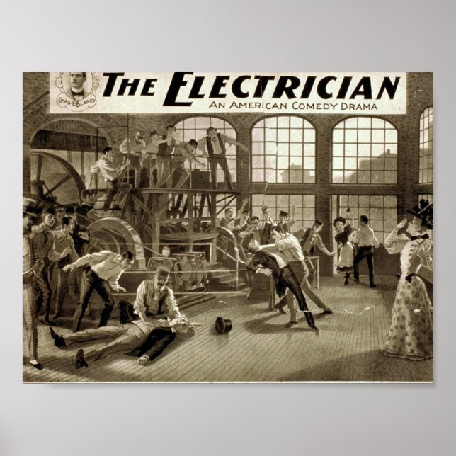 The Electrician Retro Theatre Poster (Front)