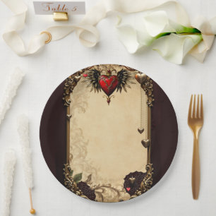 The elegance and mysticism of the Gothic heart. Paper Plate