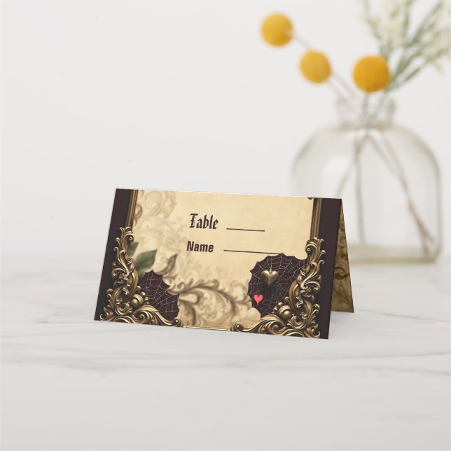 The elegance and mysticism of the Gothic heart.  Place Card (Front)