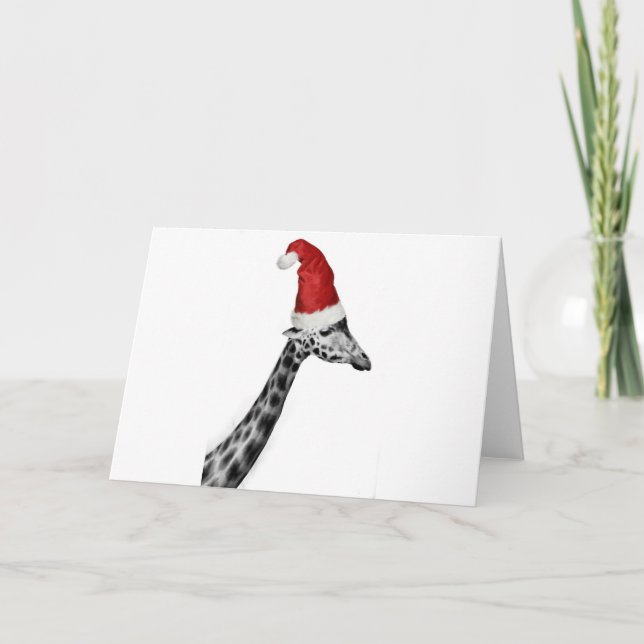 The Elegance of the Christmas Giraffe Holiday Card (Front)