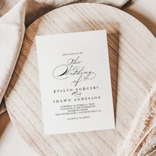 The Elegant Calligraphy Wedding Of Invitation