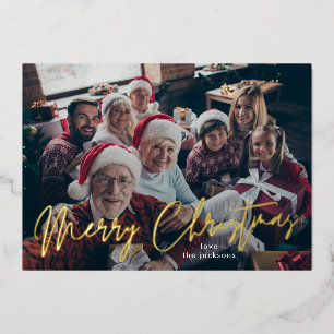 The Elegant Family Photo Gold Foil Script Flat