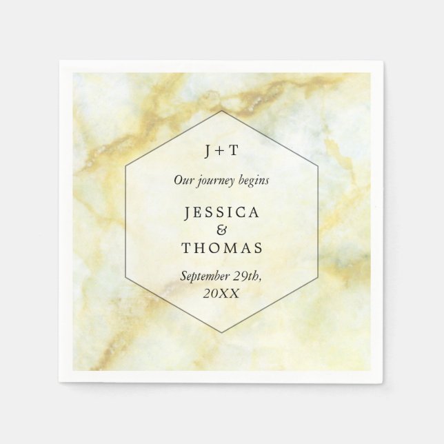 The Elegant Marble Effect Wedding Collection Napkin (Front)