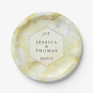 The Elegant Marble Effect Wedding Collection Paper Plate