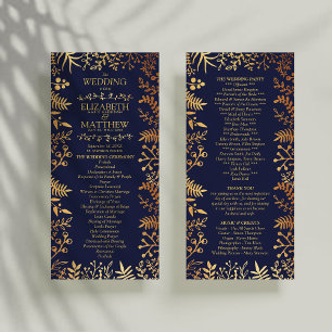 The Elegant Navy & Gold Floral Wedding Collection Programme