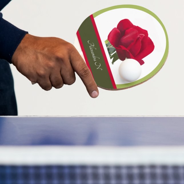  The elegant player : Red rose Painting Ping Pong Paddle (Insitu)