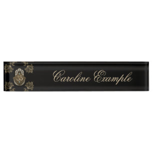  The elegant sign Ohm.  Nameplate