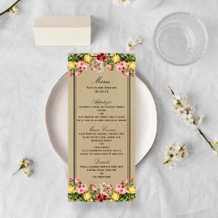 The Elegant Vintage Floral Wedding Collection Menu
