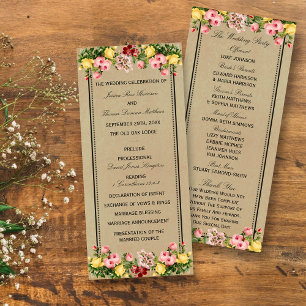The Elegant Vintage Floral Wedding Collection Programme