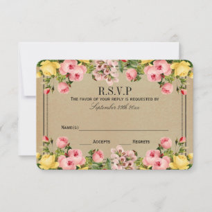 The Elegant Vintage Floral Wedding Collection RSVP Card