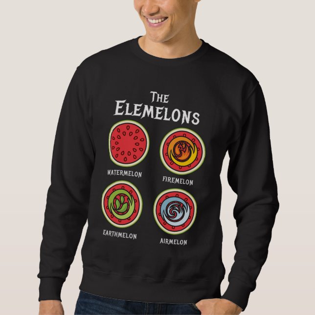 The Elemelons Watermelon Fire Earth Sweatshirt (Front)