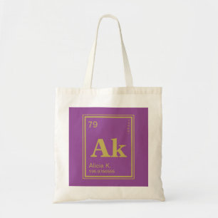 The Element of You! Custom Name Fuscia Periodic Tote Bag