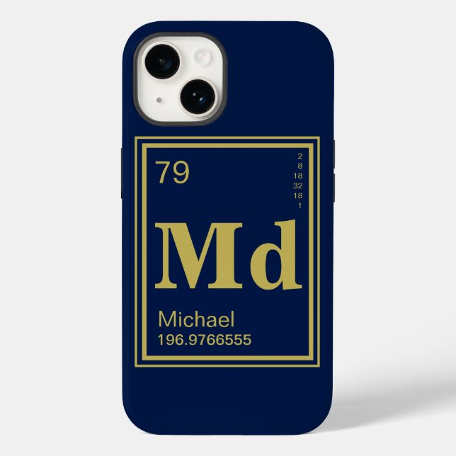 The Element of You! Custom Name Gold Periodic Case-Mate iPhone Case (Back)