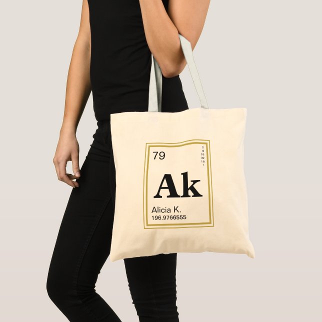 The Element of You! Custom Name Periodic Table Tote Bag (Front (Product))