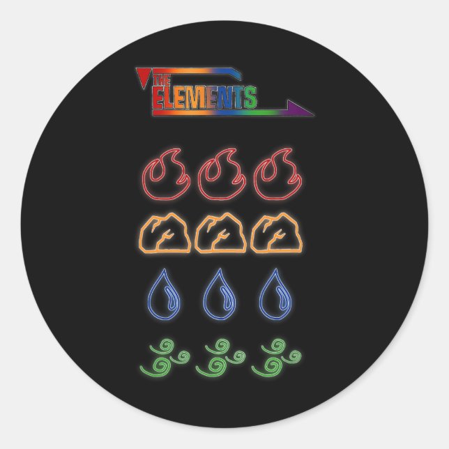 The Elements Graphic T Classic Round Sticker (Front)