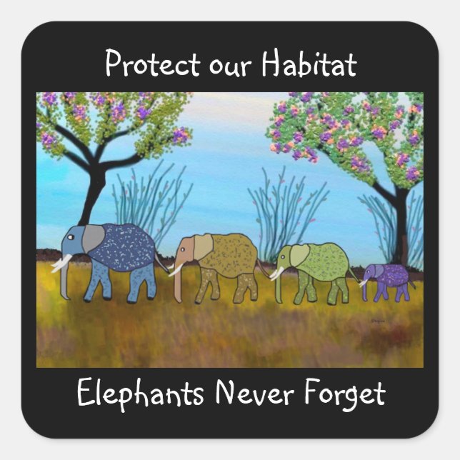 The Elephant Habitat Stickers (Front)