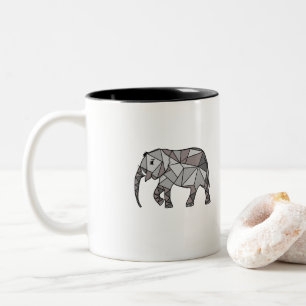 the elephant in the trend Two-Tone coffee mug