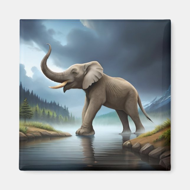 The Elephant & Ivory of this Mastodon Pachyderm Magnet (Front)