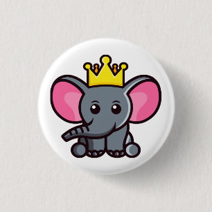 The elephant king 3 cm round badge