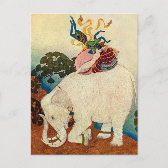 “The Elephant Pearl” by Edmund Dulac Postcard (Front)