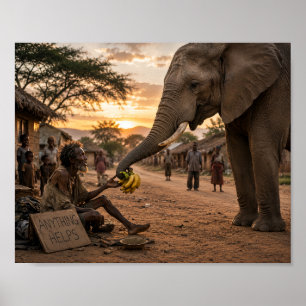 The Elephant Who Shared His Food Poster
