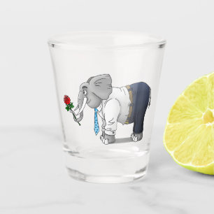 The Elephants Happy Valentines Day Shot Glass