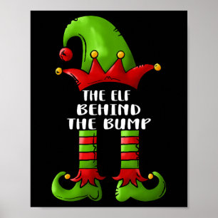 The Elf Behind The Bump Christmas Pregnancy Announ Poster