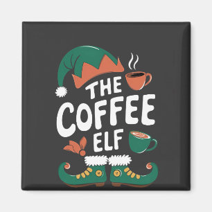 The Elf Coffee Funny Christmas Elf Coffeine Lover  Magnet