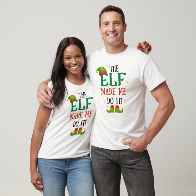 The Elf Made Me Do It! Funny Christmas t-shirt (Unisex)
