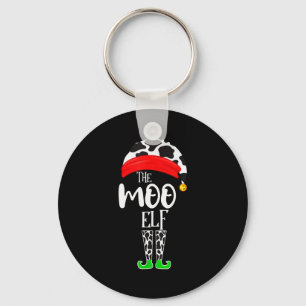The Elf Moo Cow Funny Christmas Elf Family Matchin Key Ring