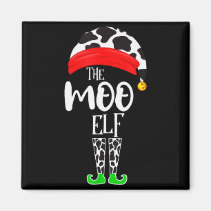 The Elf Moo Cow Funny Christmas Elf Family Matchin Magnet