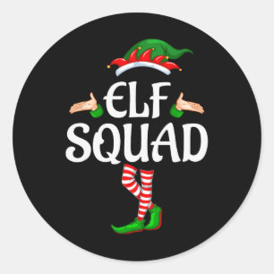 The Elf Squad Family Matching Group Christmas 1  Classic Round Sticker
