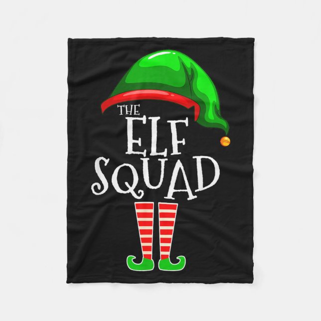 The Elf Squad Family Matching Group Christmas  Fleece Blanket (Front)