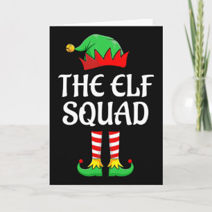 The Elf Squad Family Matching Group Christmas Fun Card