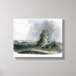 The Elkhorn Pyramid on the Upper Missouri, plate 2 Canvas Print