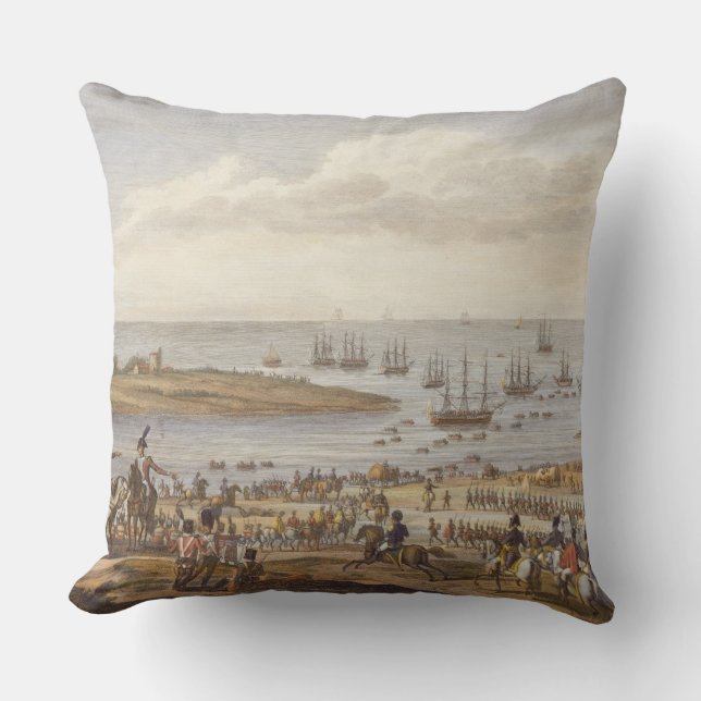 The Embarkation of the English in Holland, 30 Nove Cushion (Front)