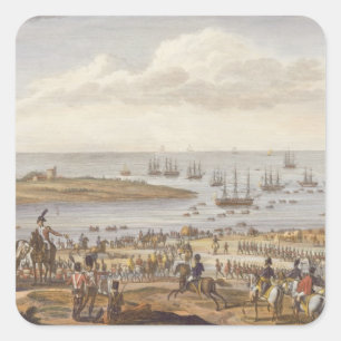 The Embarkation of the English in Holland, 30 Nove Square Sticker